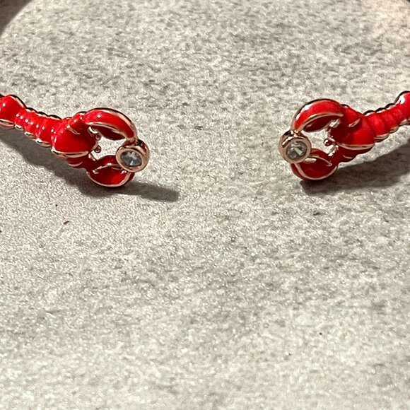 Kate Spade Love Lobster Hinged Rosetone Bangle Bracelet One Size 2-1/8" Inner - Picture 5 of 8